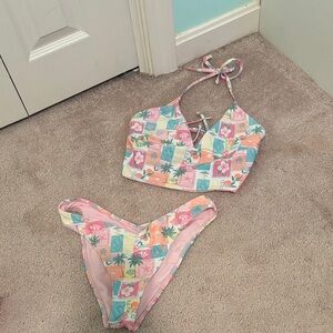 Hollister Multi Patterned String Bikini Top+Bottom
